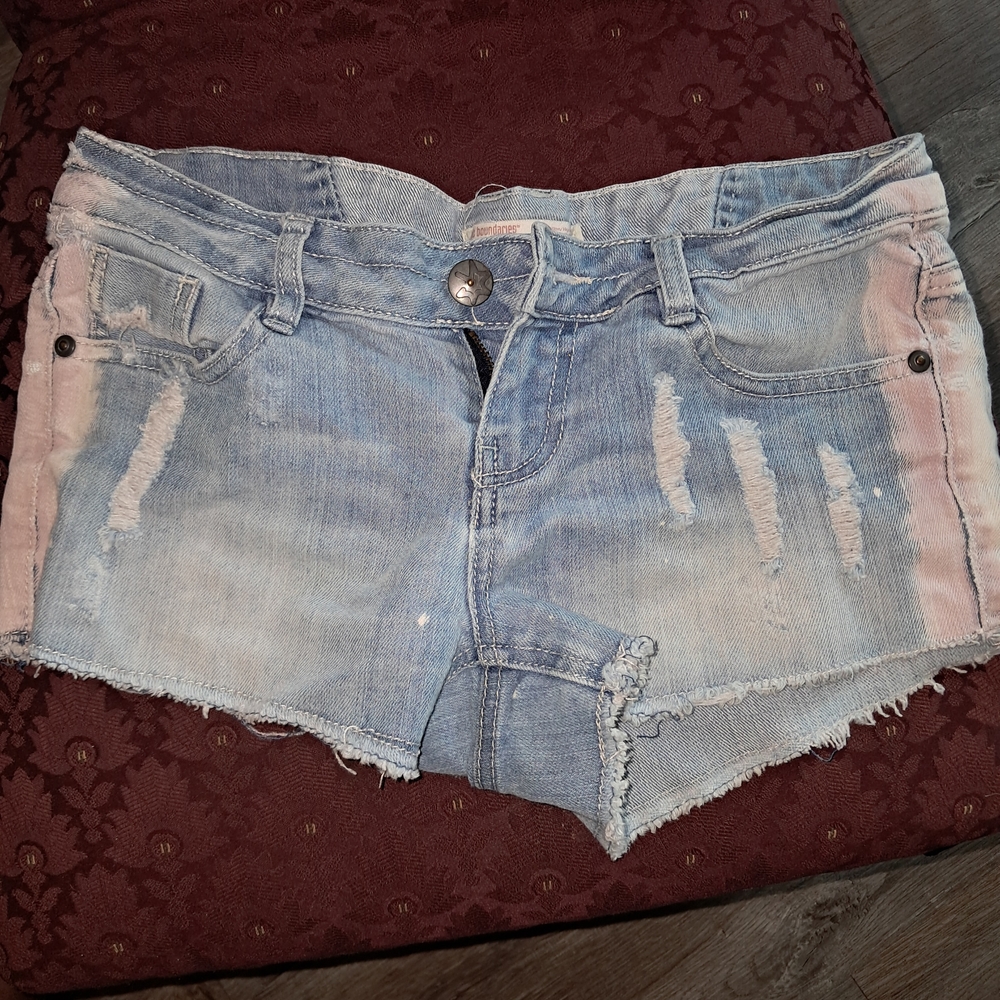 No Boundaries Light Blue Distressed Jean Shorts